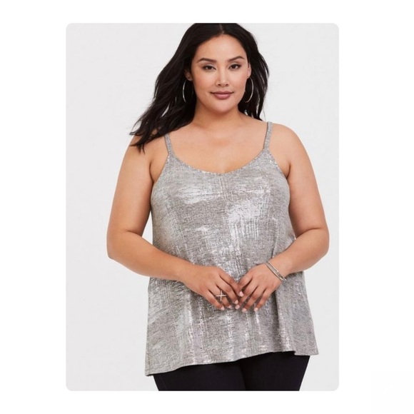 torrid Tops - Torrid Silver Foil Hacci Swing Top - Size 3X